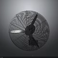 Household Desktop Electric Fan With Metal Grille And Black Cooling Blades