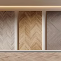 Herringbone Pattern Wooden Flooring Samples in Light Medium and Dark Tones for Interior Design 3d model