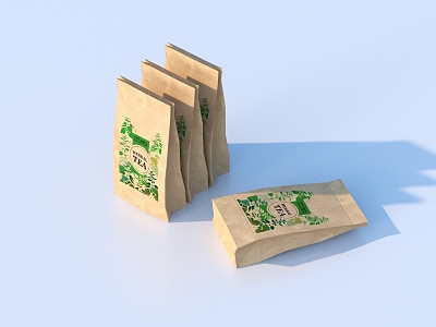 Tea Packaging Bag Sketch 3d model