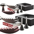 Decorative Ornament Set With Mushroom Shaped Trays Books Conical Objects And Square Containers