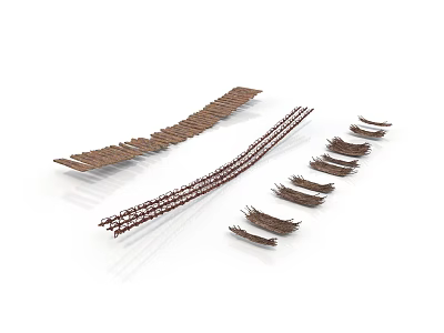 Natural Brown Wooden Furniture Decorative Strips And Trim Pieces For Home Use 3d model