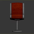 Modern Leisure Chair With Red Upholstery And Silver Metal Frame Round Base