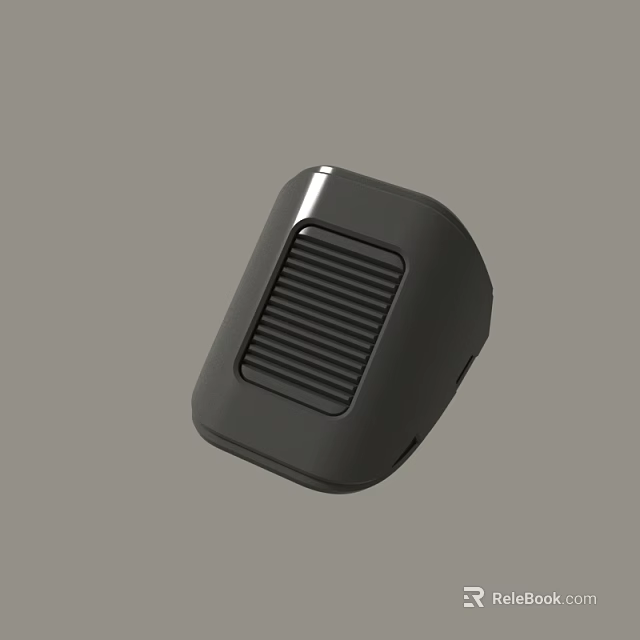 Black Compact Electronic Accessory With Striped Surface And Modern Design 3d model 