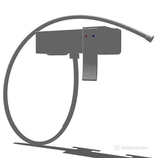 Modern Kitchen Faucet With Flexible Hose And Dual Control Buttons Design 3d model 