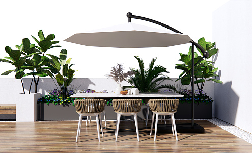 Modern Outdoor Table and Chair Outdoor Leisure Table and Chair 3d model