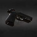 Black Tactical Handgun With Modern Design Textured Grip And Barrel Accessory Isolated On Dark Background