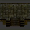 Stone Staircase Constructed With Layered Textured Stone Blocks And Steps 3d model