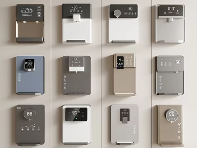 Household Electrical Appliances with Modern Design Various Styles Different Colors and Digital Displays 3d model
