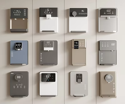 Household Electrical Appliances with Modern Design Various Styles Different Colors and Digital Displays 3d model