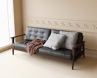 French double sofa 3d model