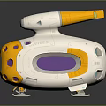 Electric Toy Spaceship With White Orange Purple Design And Interactive Play Features