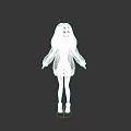 3D Model Wearing Pink Hoodie Black Leggings And Pink Shoes On Dark Background