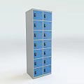 Blue Metal Lockers With Multiple Compartments And Secure Storage Doors 3d model