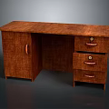 Brown Wooden Desk With Drawers And Cabinet For Home Office Furniture