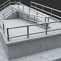 Concrete Stairs With Metal Handrails And Platform Structure Design