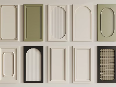 Stylish Wardrobe Doors With Various Designs Colors Shapes And Decorative Patterns For Home 3d model
