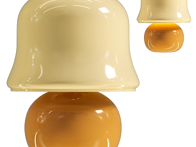 Modern Cream Style Mushroom Table Lamp 3d model