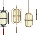 Various Lantern Style Chandeliers With White Glass Shades Black Gold Metal Frames And Tassels