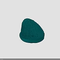 Green Knitted Beanie With Bobble Texture Ribbed Trim And Red Label 3d model
