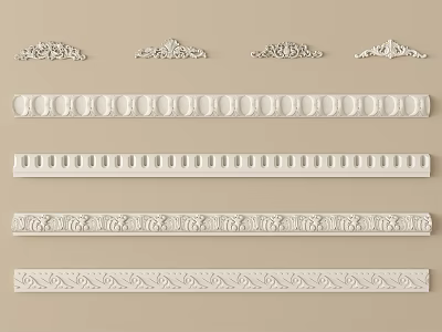 Beautiful Ornate Carved Decorative Moldings With Classic Patterns For Home Decor 3d model