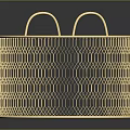 Golden Circular Metal Wire Storage Basket With Dual Handles For Home Organization