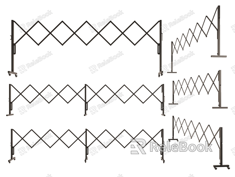 Telescopic door folding door gate fence protective railing metal fence model