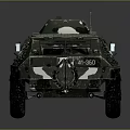 Modern Military Tank With Camouflage Paint Six Wheels And Armored Structure