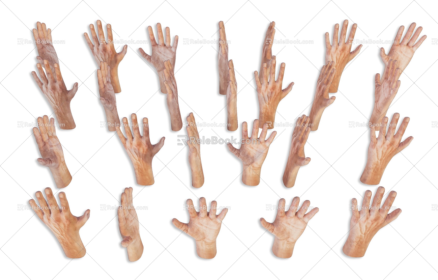 Modern Multiplayer Gesture Arm Combo Female Arm Palm Palm Finger Combo Male Arm Palm 3d model