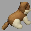 Plush Brown And White Puppy Decorative Ornament Set For Home Decor