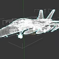 Gray Military Fighter Jet With Transparent Canopy Twin Vertical Tails and Mounted Weapons