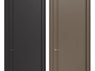 Modern Minimalist Black And Brown Swing Doors For Home Interior Design 3d model