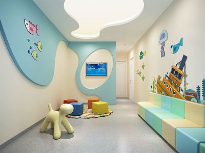 Modern Children's Entertainment Room Children's Activity Room 3d model