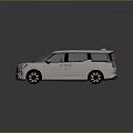 White Modern Electric MPV with Panoramic Sunroof Sleek Design and Alloy Wheels on Reflective Surface