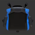 Black and Blue Gaming Chair with Brand Logo Armrests Swivel and Wheels