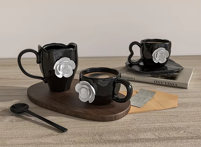 Coffee Cup Camellia 3d model
