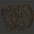 Woven Rattan Circular Decorative Basket For Home Living Room Decor