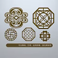 Traditional Carving Designs Featuring Geometric Patterns And Floral Elements For Printing And Laser Engraving