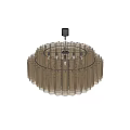 Luxury Modern Chandelier Design With Layered Crystal Fringes And Black Metal Frame