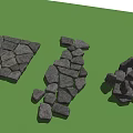 Various Shaped Gray Paving Stones For Road Facilities And Pathway Design 3d model