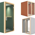 Modern Storage Cabinets With Glass Doors Wooden Frames And Green Brown Gray Colors