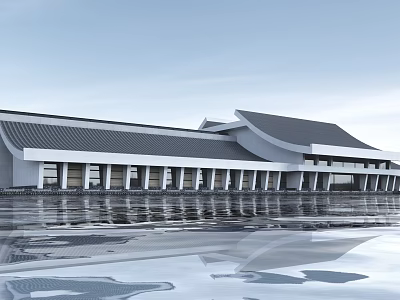New Chinese Museum Architecture Museum Exhibition Hall Art Gallery 3d model