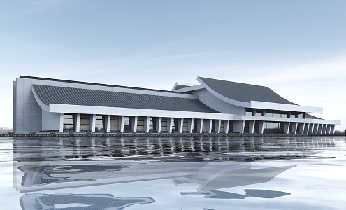 New Chinese Museum Architecture Museum Exhibition Hall Art Gallery 3d model