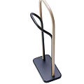 Modern Floor Standing Clothes Hanger With Wooden Poles And Black Metal Frame