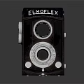 Vintage ELMOFLEX Twin Lens Camera With Retro Black Body And Silver Dials