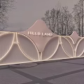 Illuminated Building Exterior Wall With Curved Design At Milles Land Plaza Surroundings