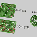 Outdoor Playground Maze Equipment For Kids With 24x24m 18x18m 30x17m Sizes