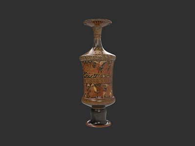 Traditional Ceramic Vessel With Intricate Hand Painted Decorative Patterns And Artistic Design 3d model