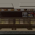 Traditional Chinese Medicine Shop Interior With Wooden Cabinets Display Cases And Seating Area