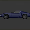 Blue Classic Sports Car With Sleek Body Design And Black Wheels