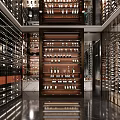 Modern Luxury Bar Interior With Wine Racks And Ambient Lighting